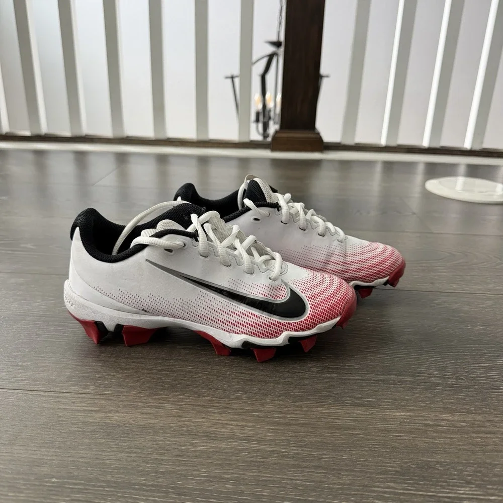 Nike Vapor Shark Youth Sz 4 Football Cleats White Red Black FB3306-102